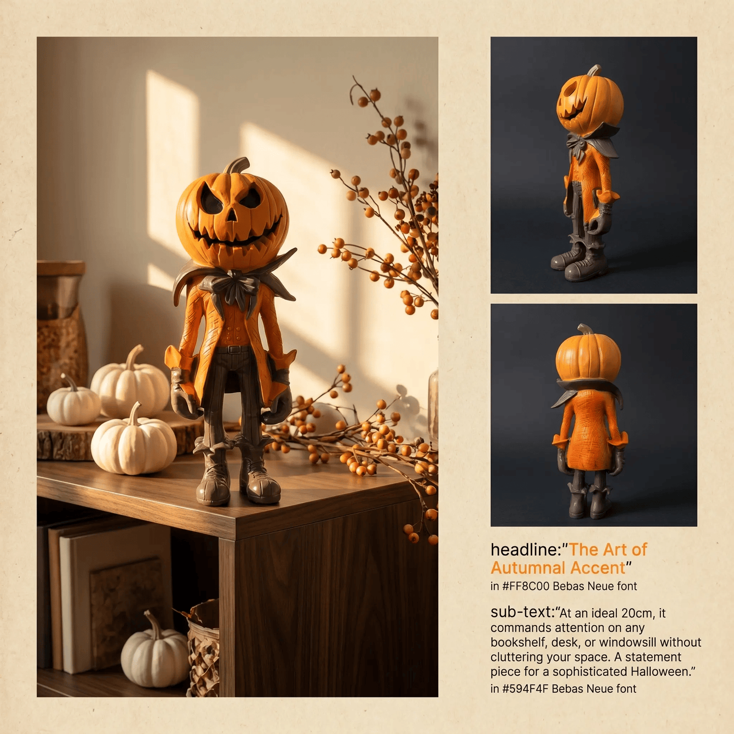 🎁🎉 50% OFF This Week! 🌟👻 Halloween Pumpkin Man Figurine 🎃