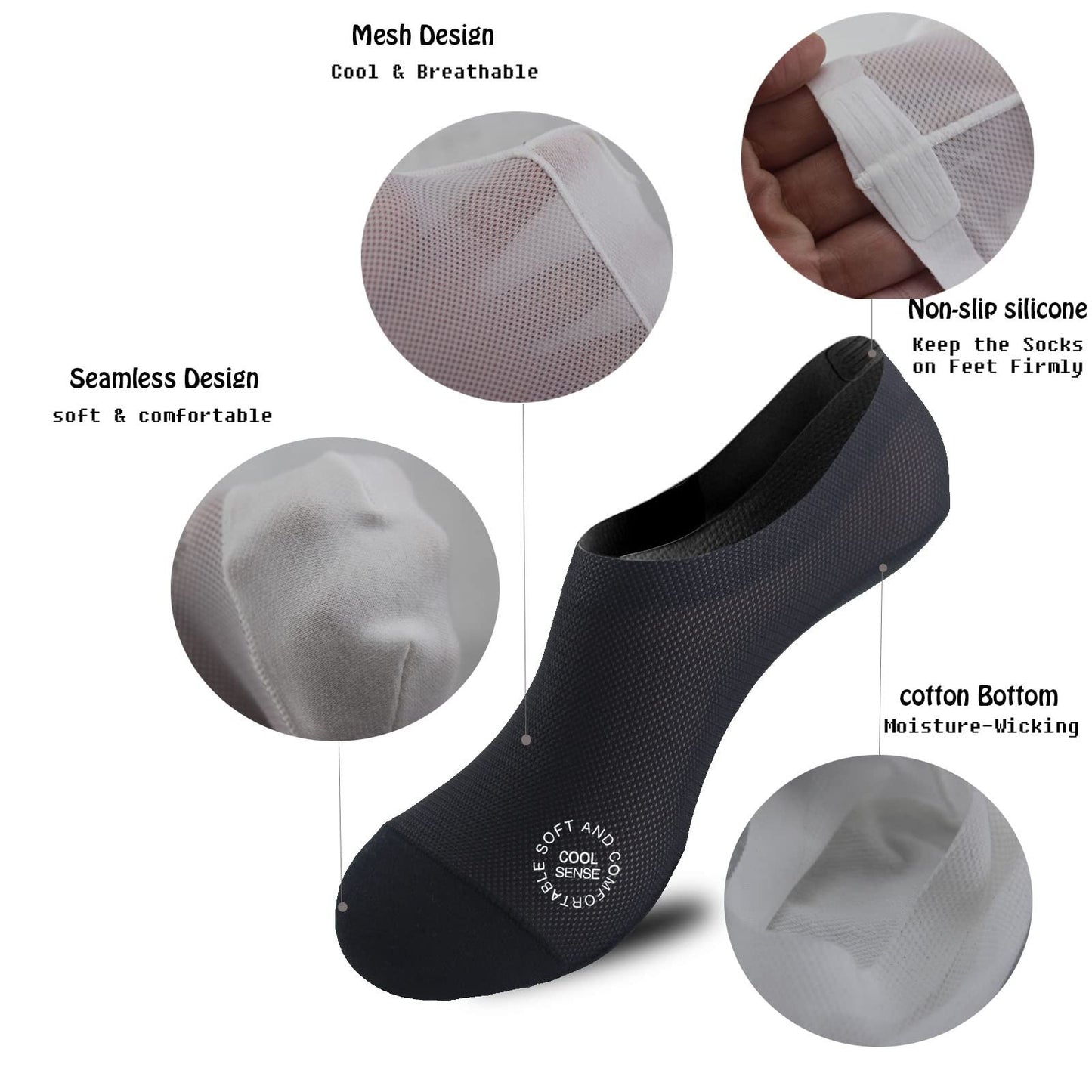 🔥Best-Selling Unisex Ultra-Thin Non-Slip No-Show Socks