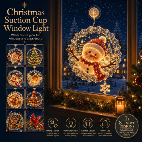 🎄 Weihnachts-Fensterlicht mit Saugnapf