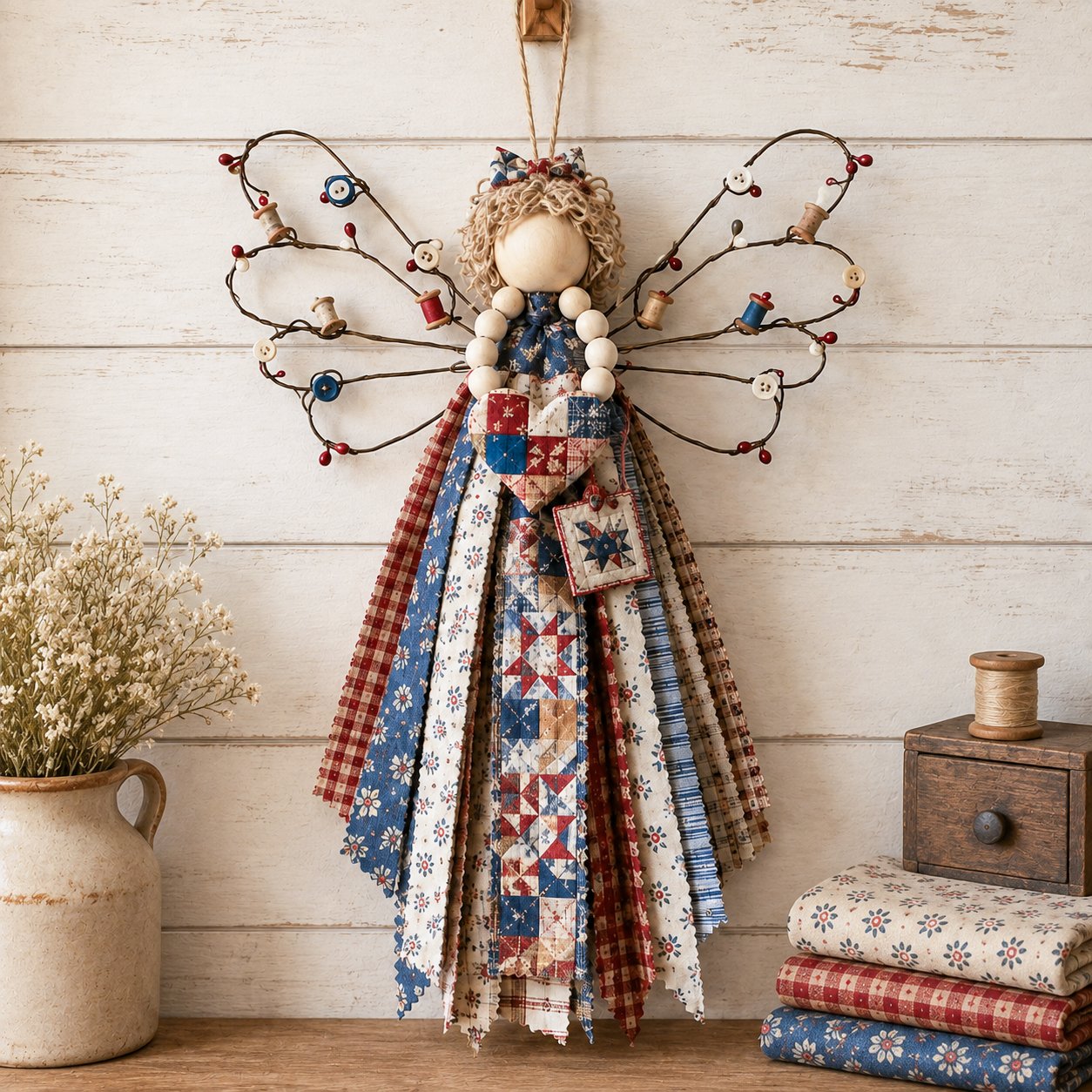 🪽 Angel Fabric Hanging DIY Kit - Stitch a Little Blessing That Stays Forever