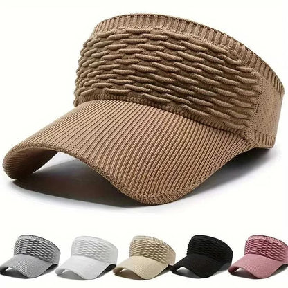 👒 Women's High Ponytail Sun Visor Hat – Breathable Open-Top UV Protection Cap for Running, Beach & Travel