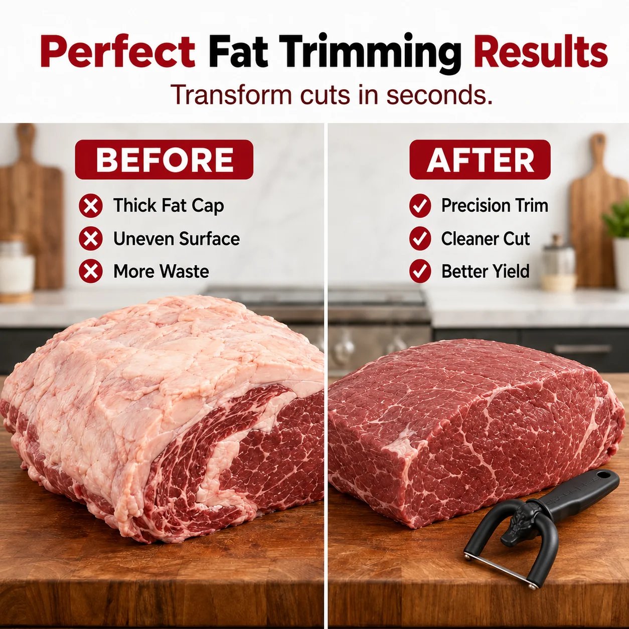 🥩 Handheld Fat Trimmer for Beef & Pork BBQ Prep