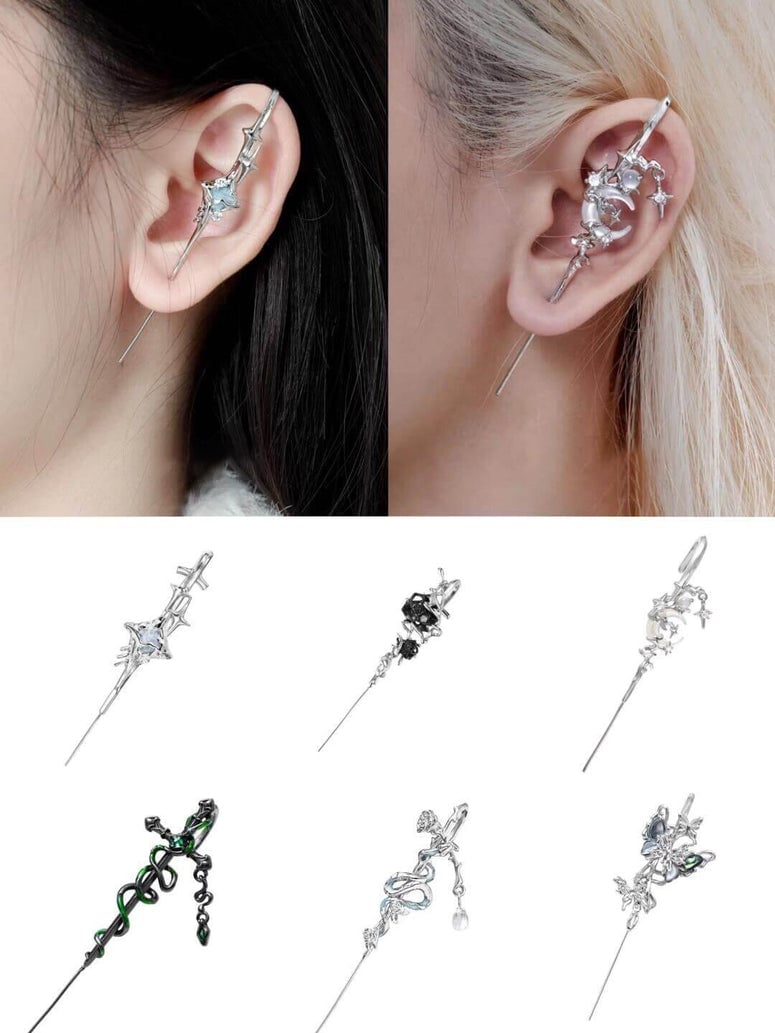 😍😍😍MYTH OF THE MOON Ear Hook Needle Piercing Earring 🔥🔥🔥Buy 2 Get 10% Off