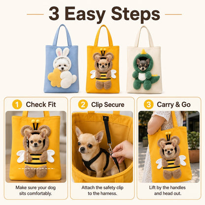 49% OFF | 🐶 💕Cute Pet Carrier Tote Bag - Adorable Small Dog & Cat Travel Bag with Safety Clip🐾