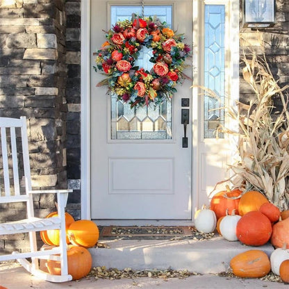 🔥Last Day 49% OFF💖 Handmade Fall Peony And Pumpkin Wreath - Year Round Wreath