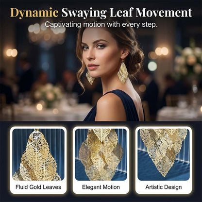 🎁2026 New Arrivals💥Women's Elegant Cascading Hollow Leaf Earrings👂🍃