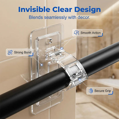 Heavy-Duty Self-Adhesive Rod Support Brackets