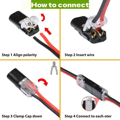 🔥Double-Wire Plug-in Connector Led Light Strip Connectors 2 Pin