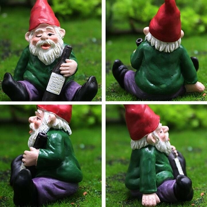 😂 Drunk Dwarf Campfire Crew (4PCS) | Whimsical Mini Resin Decor