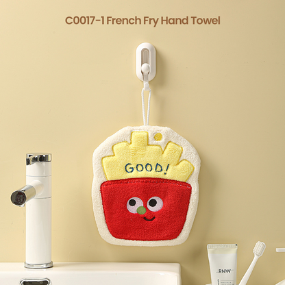 🧼✨ Thick Hanging Cartoon Coral Fleece Hand Towel | Save 60% Today Only
