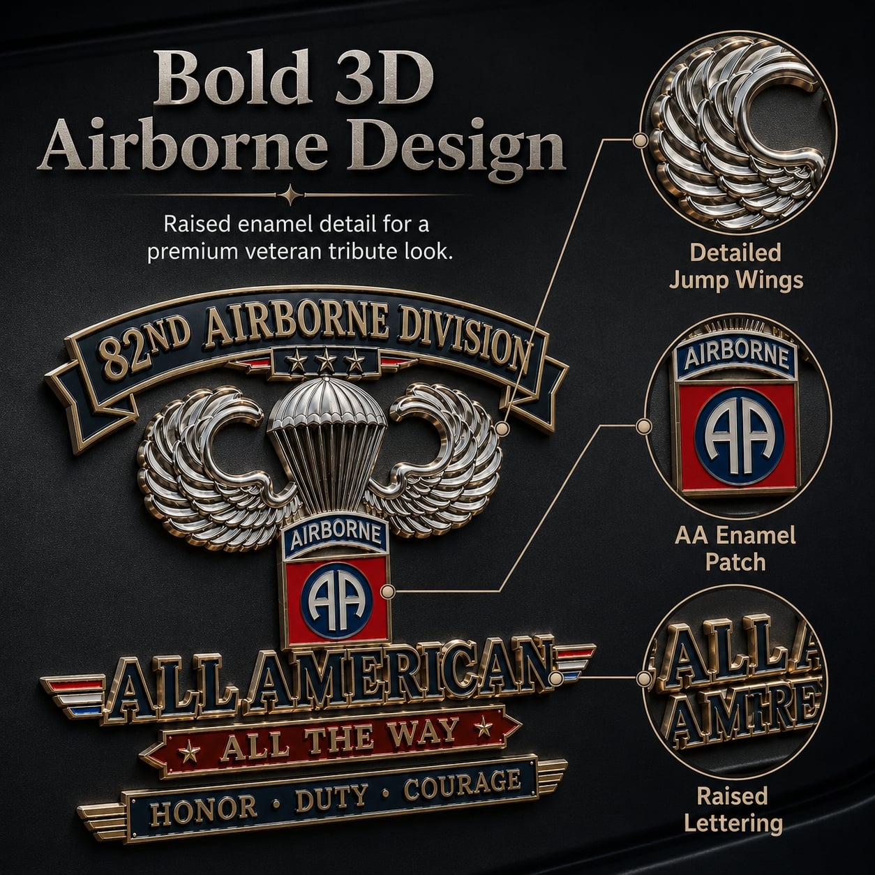 🏆Last Day Promo: 49% OFF! 🪂U.S. Army 82nd Airborne Division Tribute Metal Car Emblem