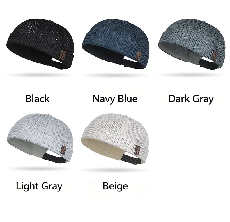 🏆Limited Time Sale 49% OFF🧢Men's Breathable Brimless Docker Hat – Lightweight Mesh Skull Cap for Summer Outdoor Wear