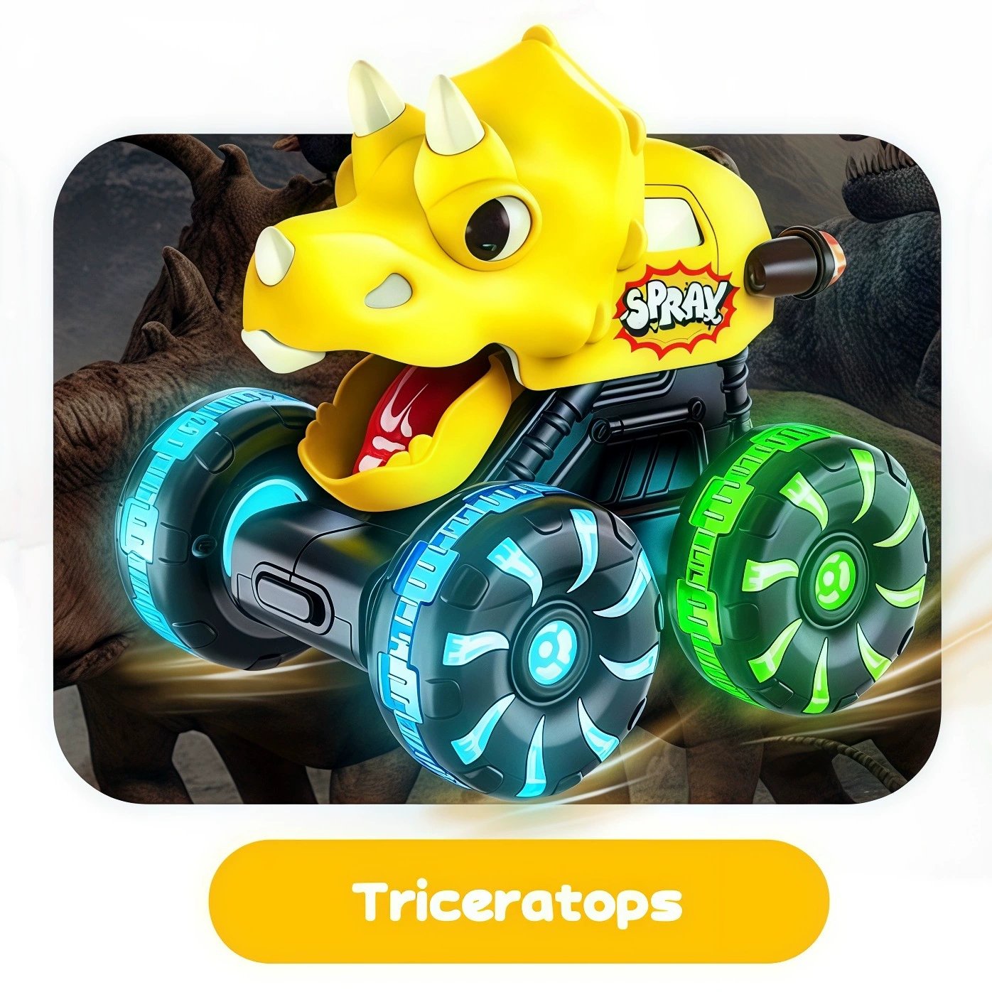 🎁Dino Truck Toy with Motion Activated Light