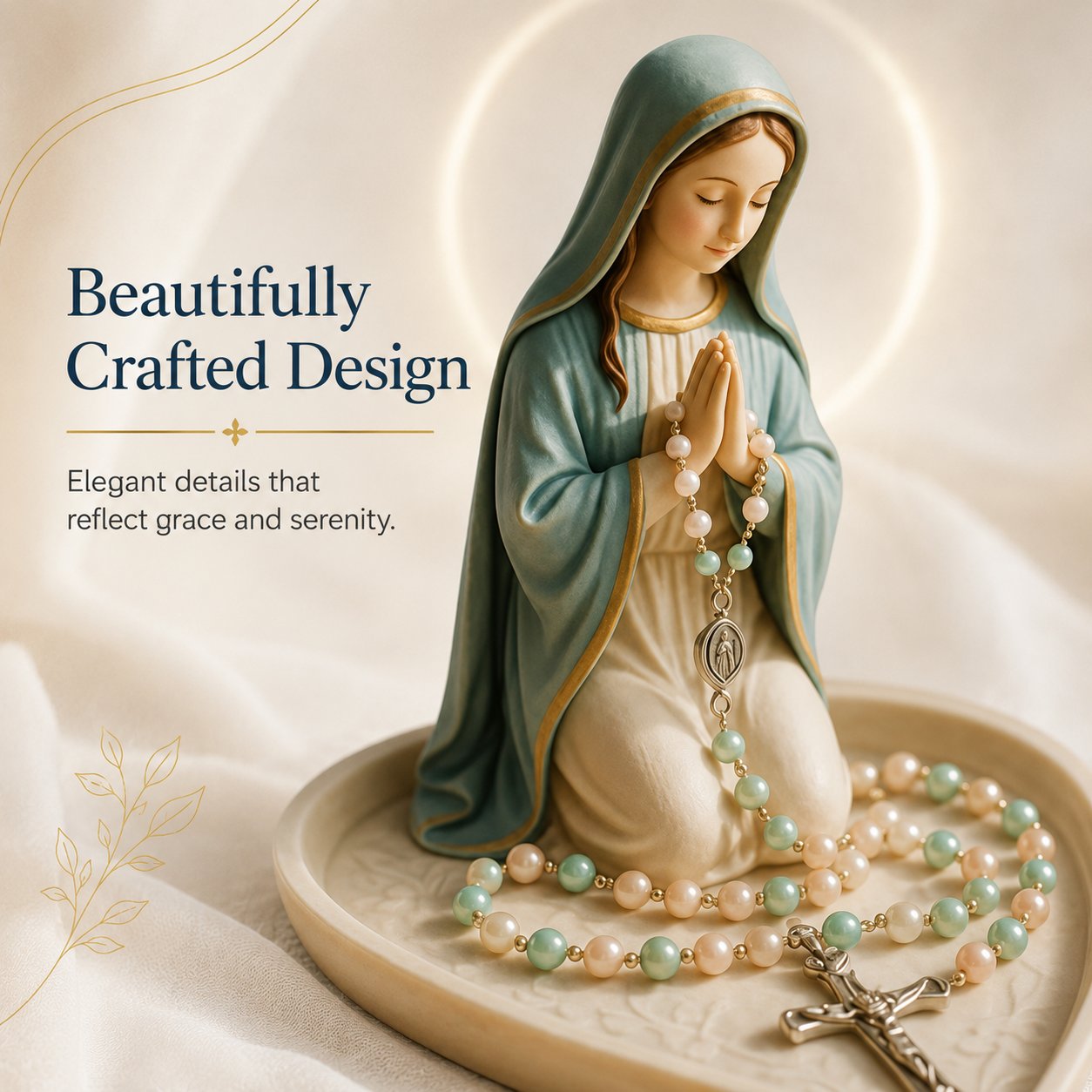 ✝️ HOT SALE 50% OFF - Graceful Faith Virgin Mary Ceramic Rosary Holder Keepsake Tray