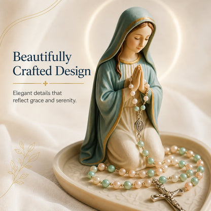 ✝️ HOT SALE 50% OFF - Graceful Faith Virgin Mary Ceramic Rosary Holder Keepsake Tray