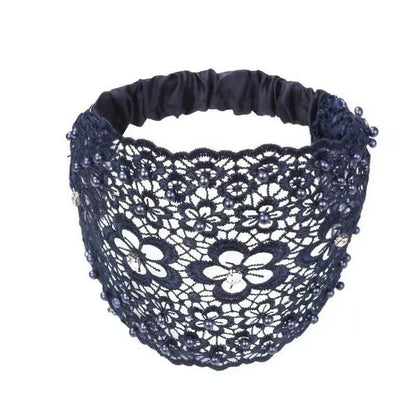 Plum Blossom Hollow Beaded Wide Headband