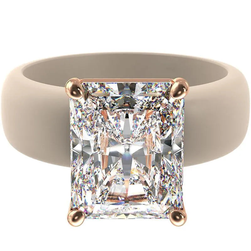 Renfit Silicone Ring – 10×8 mm Emerald Cut CZ | Patent-Pending Design - GlowStone Collection