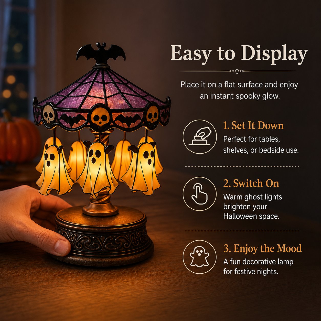👻 Ghostly Carousel Night Light – Add Magical Halloween Glow to Your Room 🎃BUY 2 GET 10% OFF