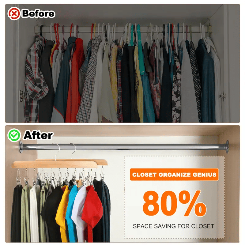 🔥Closet Organizer with 10 Clips - Space Saving Hanging Closet Organizer   🔥🔥 Buy 3, Get 15% Off