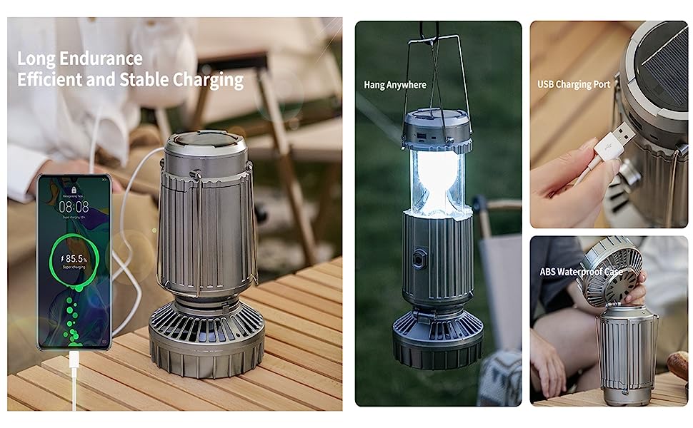 Versatile solar-powered camping lantern🔥