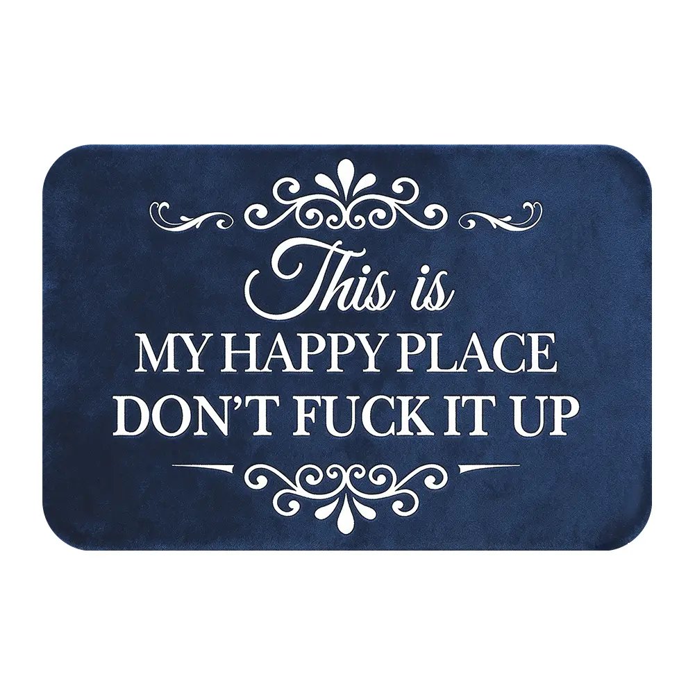 🔥Funny “This Is My Happy Place Don’t F*ck It Up” Flannel Doormat🤣