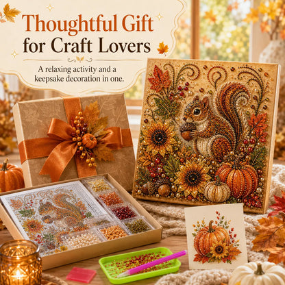 🔥🍂✨Autumn Pearl Painting Kit - Relaxing DIY Craft to Create Sparkling Fall Artwork