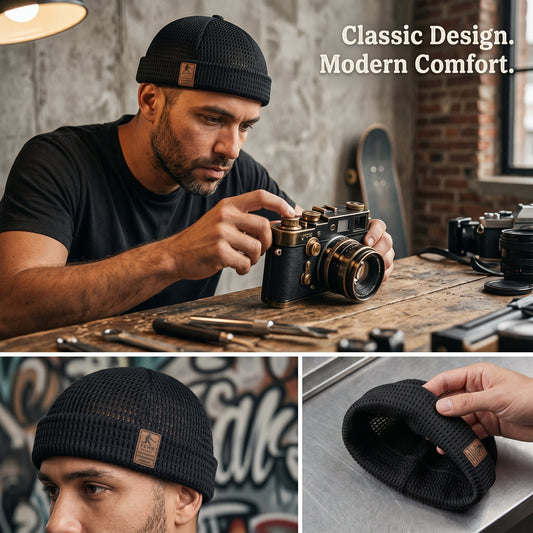 🏆Limited Time Sale 49% OFF🧢Men's Breathable Brimless Docker Hat – Lightweight Mesh Skull Cap for Summer Outdoor Wear