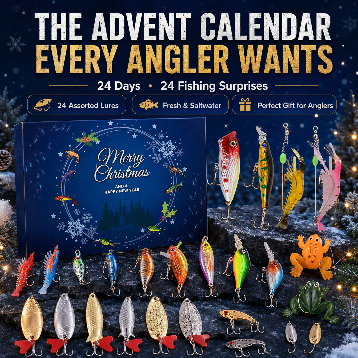 🎣Fishing Advent Calendar-24 Fishing Lures