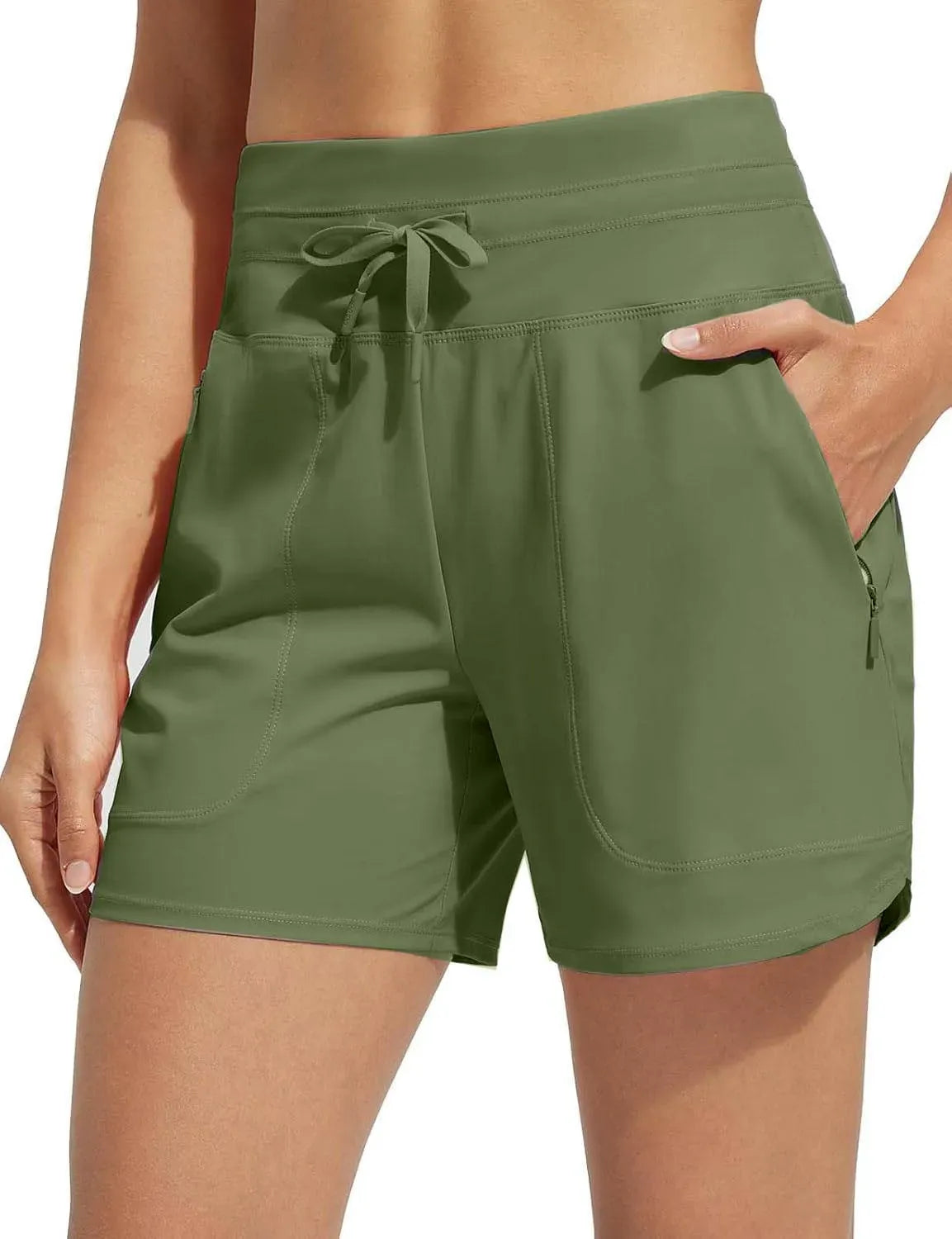 🔥🔥WOMEN'S 5" Swim Board Shorts High Waisted Quick Dry Swimsuit Swimming Bottoms🔥🔥