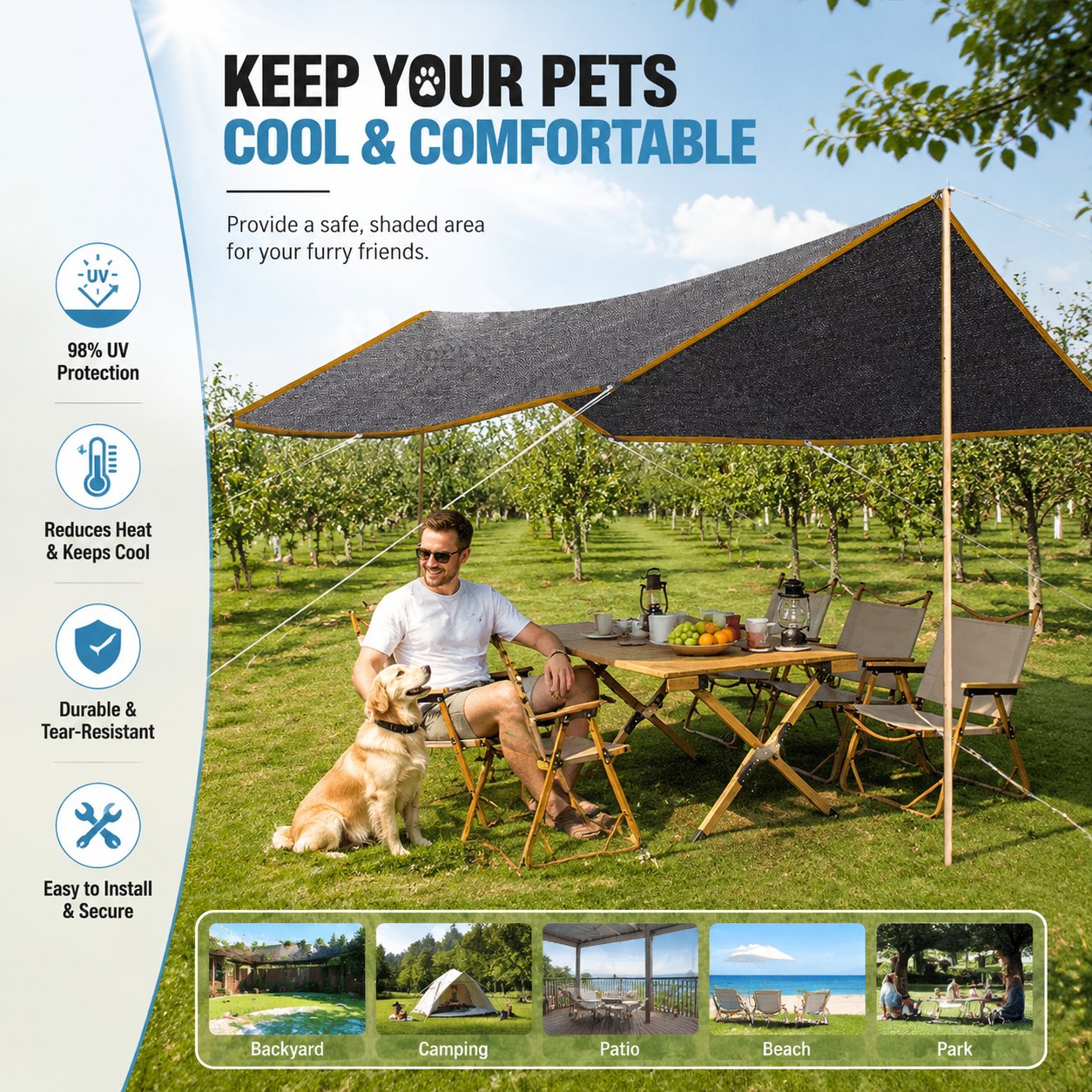 ☀️ 98% UV-Blocking Sunshade Net – Ultimate Outdoor Protection