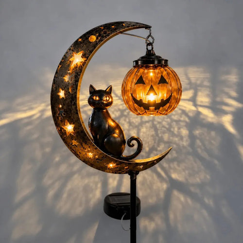 🐈‍⬛🌙Halloween Early Bird Special Sale 49% OFF-Pumpkin Moon Garden Stake Light🎃