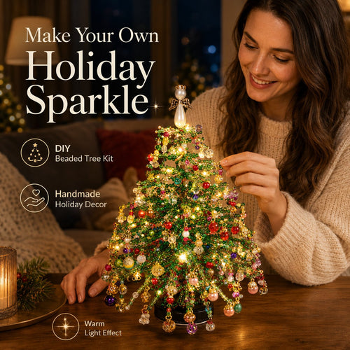 🎄DIY Beaded Christmas Tree Kit – 🎅Create Your Own Sparkling Holiday Decoration