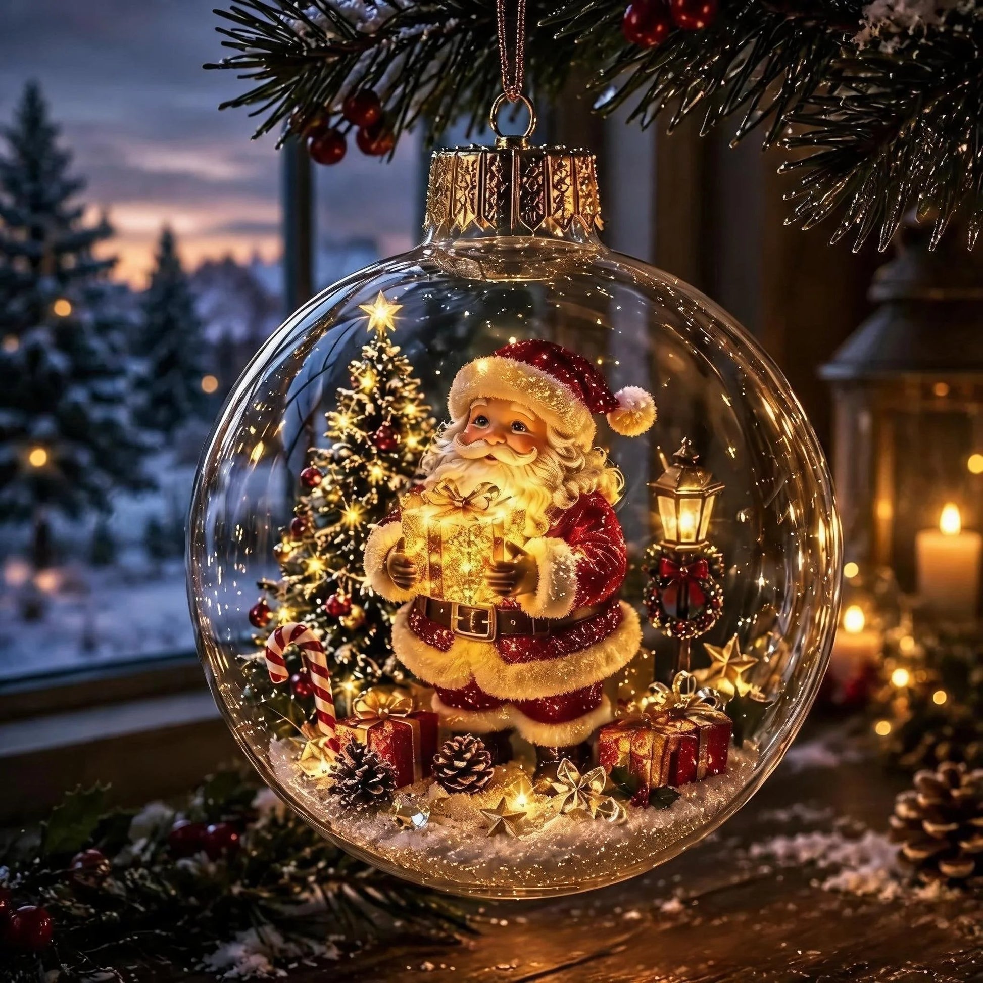 🎄 Light-Up Christmas Diorama Ornament 🔥