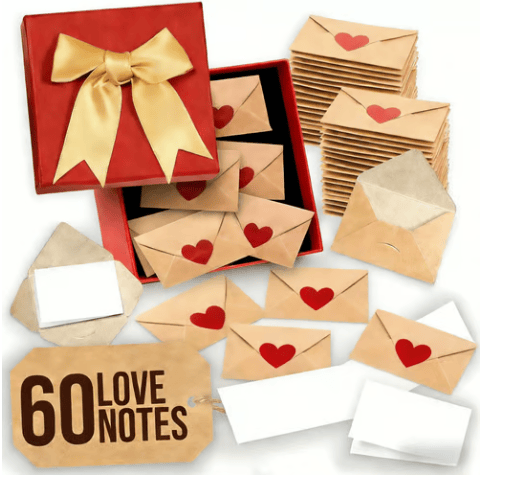 💌DIY Love Notes Box - Mini Blank Cards & Envelopes for Him/Her💕