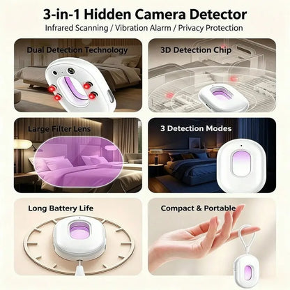 2nd Gen Hidden Camera Detector – Infrared Lens Finder with 3D Spatial Chip & Spectrum Scanning