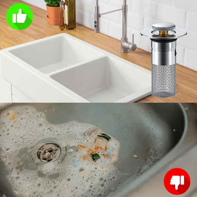 Sink Drain Strainer – Buy 2 Get 1 FREE! 🚫✨ Clog-Free Drain in Seconds!
