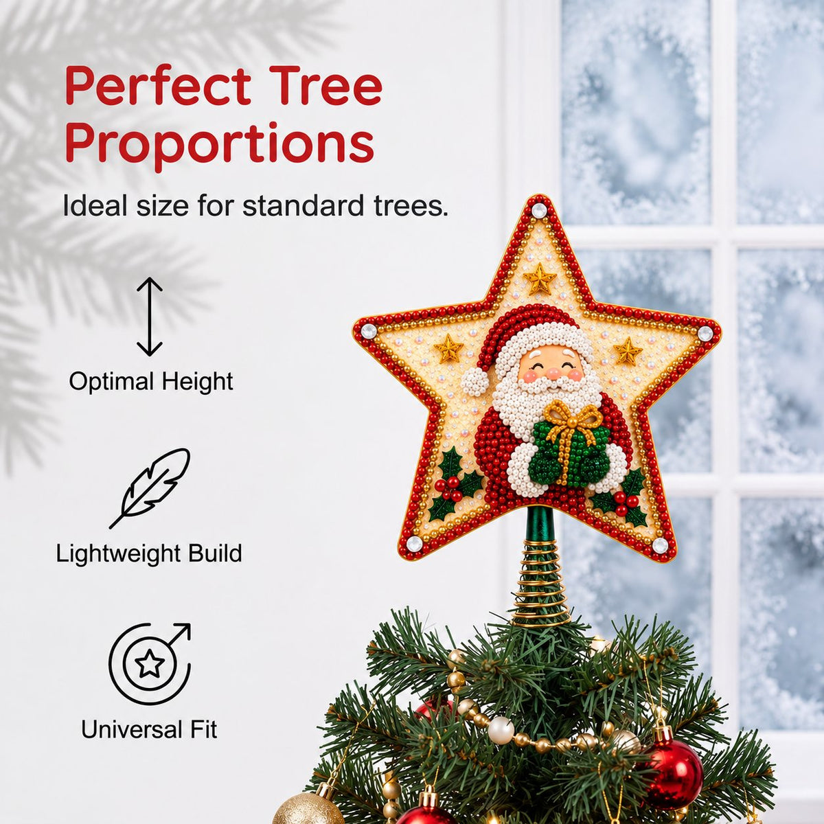 🏆Hot Sale⚡DIY Five-Pointed Star Diamond Painting Christmas Tree Topper