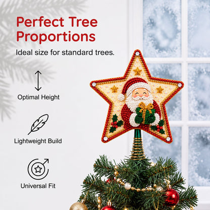 🏆Hot Sale⚡DIY Five-Pointed Star Diamond Painting Christmas Tree Topper