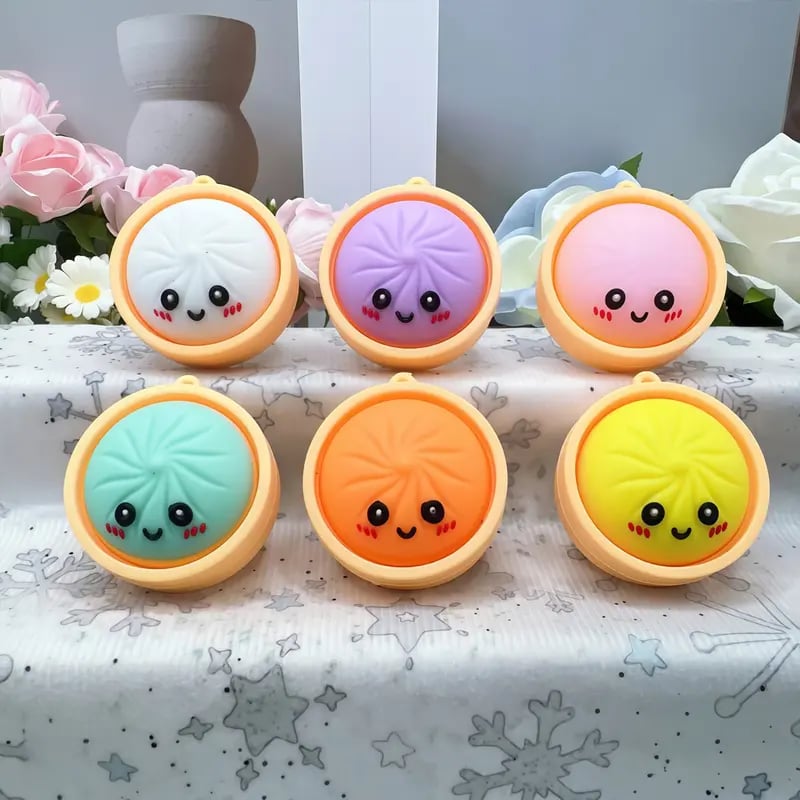 Buy 1 get 1 free!🥟Cute Dumpling Pressable Fidget Keychain-touch sensing light