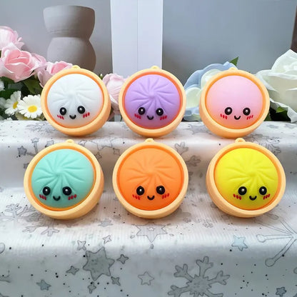 Buy 1 get 1 free!🥟Cute Dumpling Pressable Fidget Keychain-touch sensing light