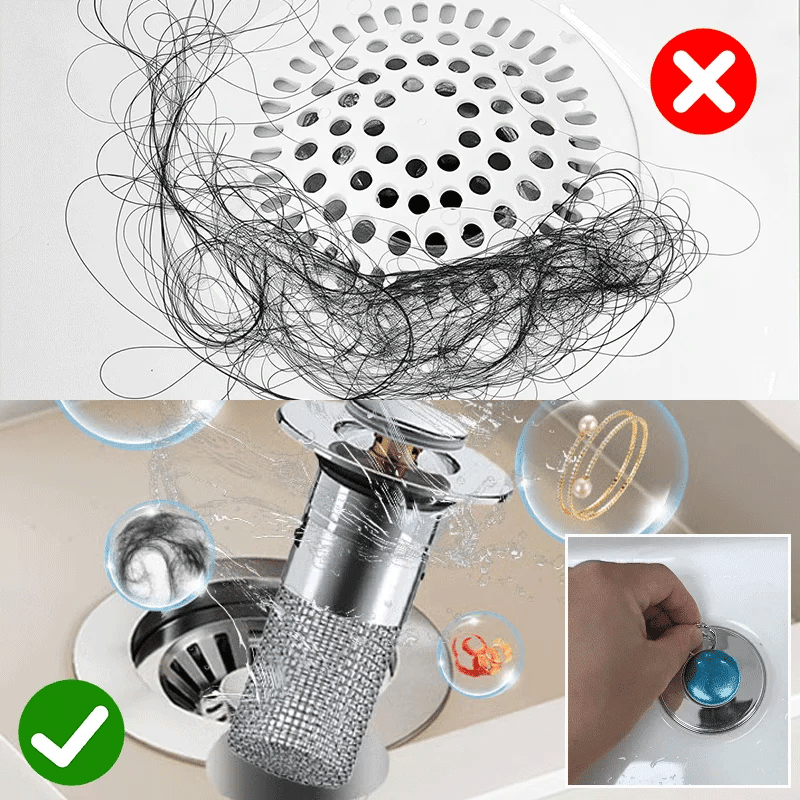 Sink Drain Strainer – Buy 2 Get 1 FREE! 🚫✨ Clog-Free Drain in Seconds!