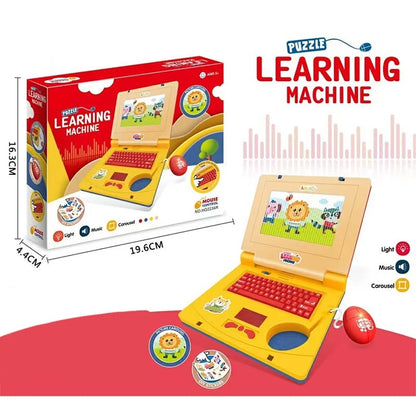 🔥Hot Sale 49% OFF🔥 Interactive Simulation Toy Laptop – Pretend Play Computer with A-Z Keyboard & 1-10 Number Keys, 55+ Songs Lights Sounds, 5 Learning Modes (ABC/Numbers/Music/Games/Messages), Foldable with Handle
