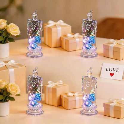 Buy 1 Get 1 Free🌹Realistic Rose Candle Lights — Battery-Powered, Smoke-Free LED Roses for Home Decor, Weddings, Parties & Gifts ✨