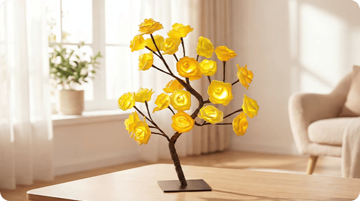 📢📢70% OFF!!⏰🌹Rose Flower Design Tree Night Light🌟