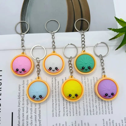 Buy 1 get 1 free!🥟Cute Dumpling Pressable Fidget Keychain-touch sensing light