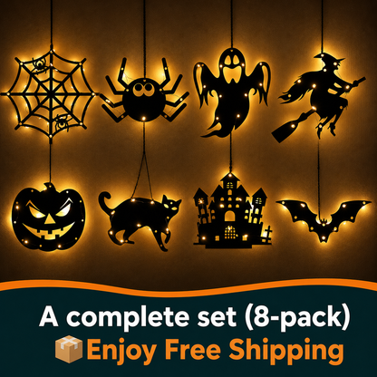 🎃 Battery-Powered Halloween LED Silhouette Wall Decorations