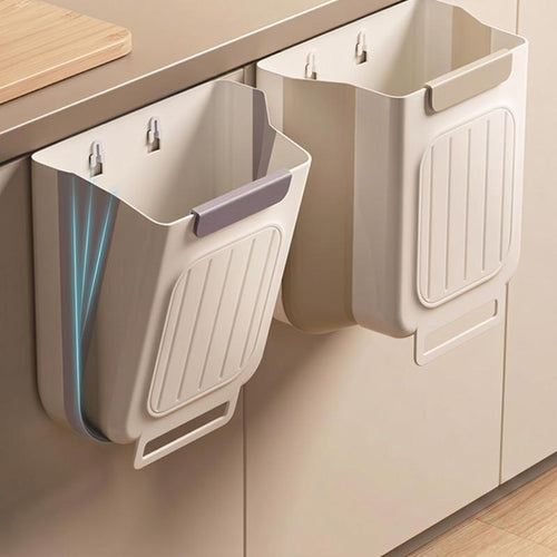 Hanging Kitchen Trash Can: Sweep Scraps Straight In