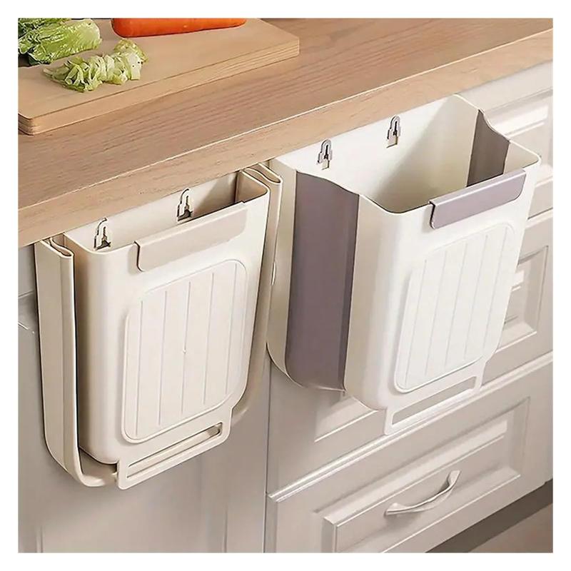 Hanging Kitchen Trash Can: Sweep Scraps Straight In