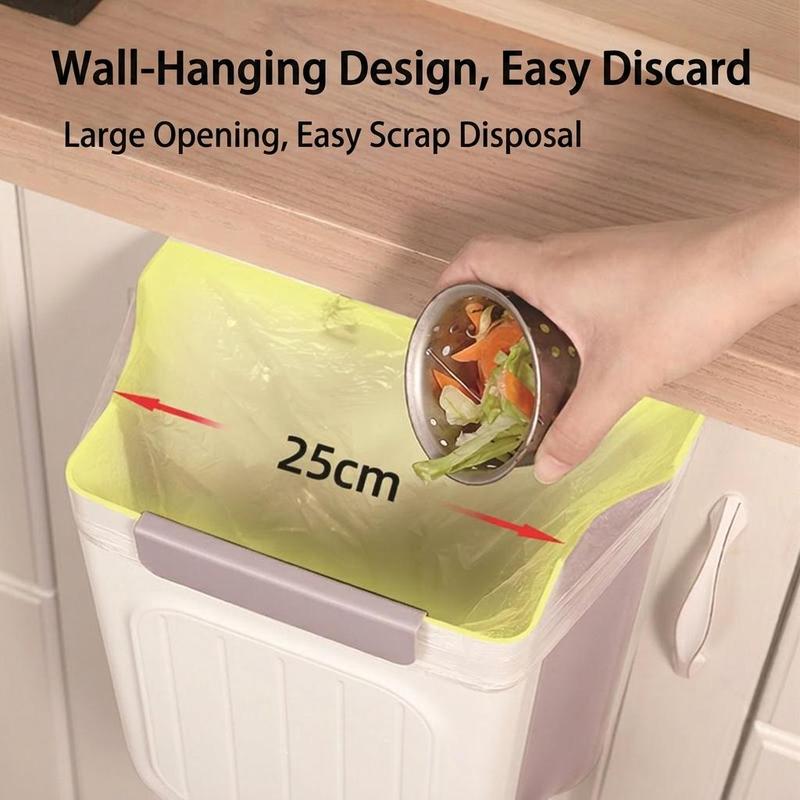 Hanging Kitchen Trash Can: Sweep Scraps Straight In
