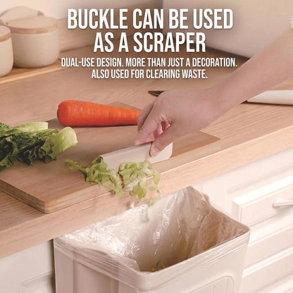 Hanging Kitchen Trash Can: Sweep Scraps Straight In